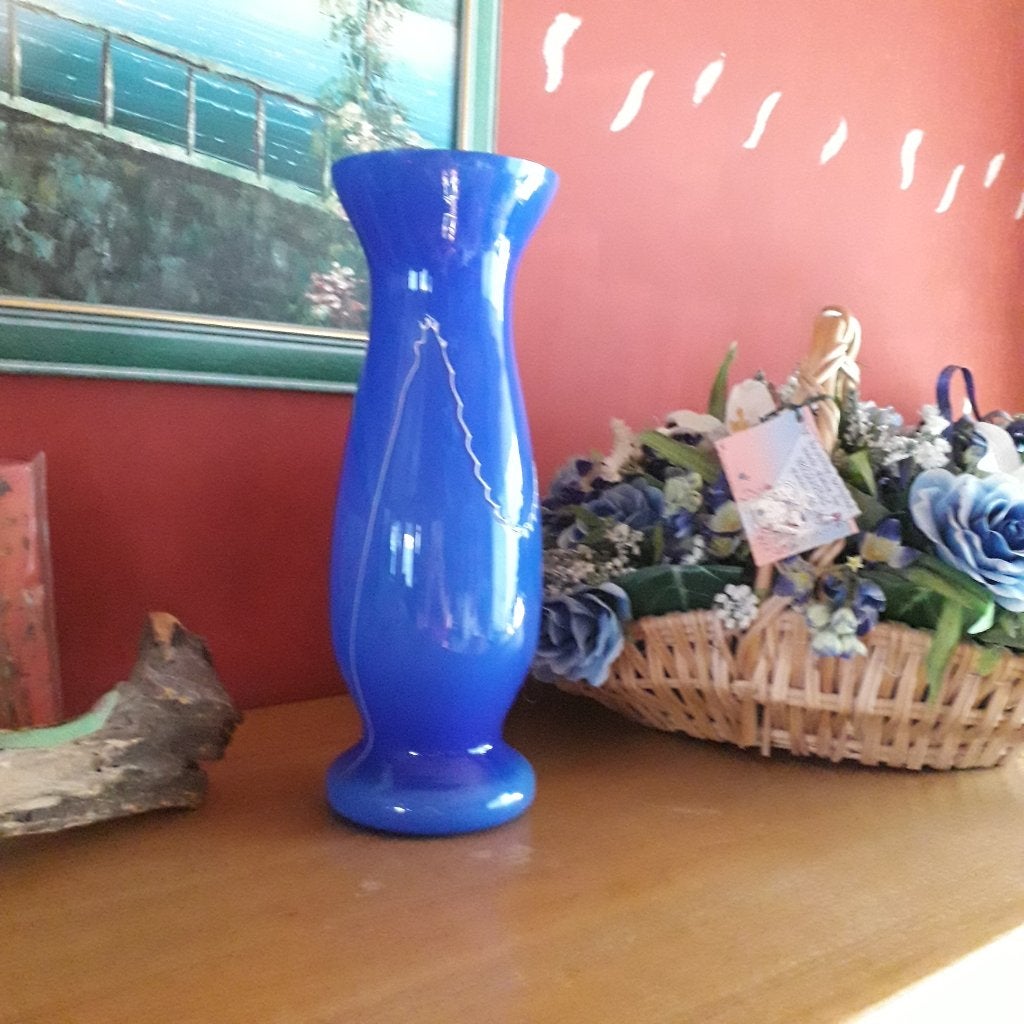 vaas blauw, Maison & Meubles, Accessoires pour la Maison | Vases, Enlèvement ou Envoi, Comme neuf, Bleu, Verre
