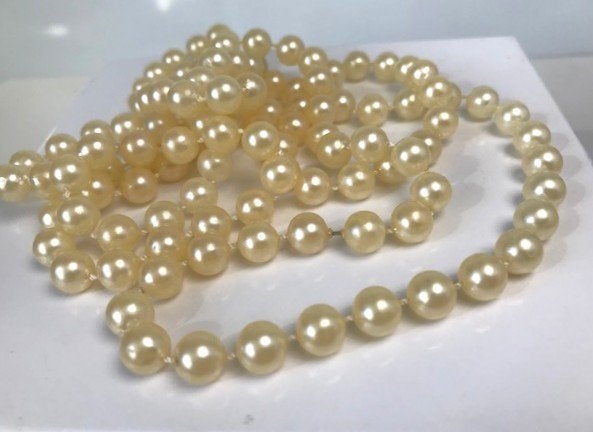 Collier de perles vintage 120 cm sans serrure 💎😍, Bijoux, Sacs & Beauté, Enlèvement ou Envoi, Autres matériaux, Collier