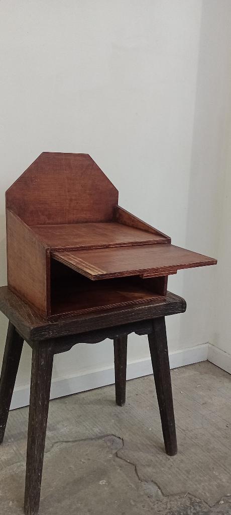 Antiek houten baliebureau - Verwijderbare plank, Ophalen of Verzenden