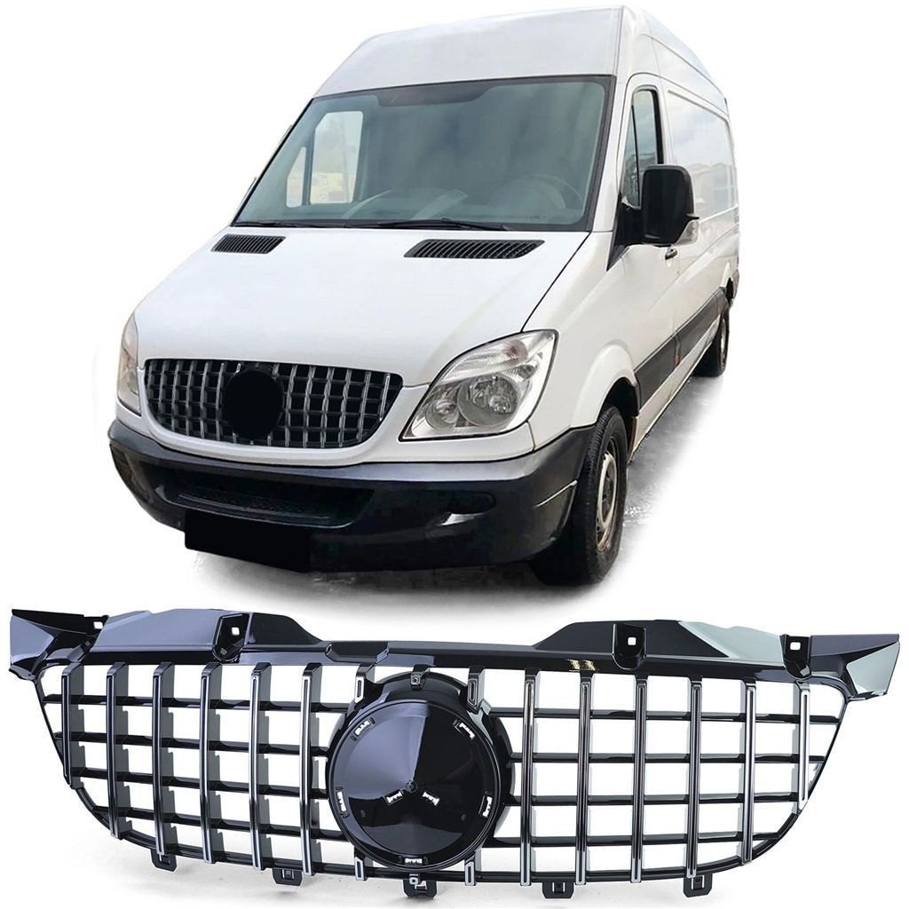 Grill Mercedes Sprinter W906 Zwart/Chrome AMG Look, Verzenden