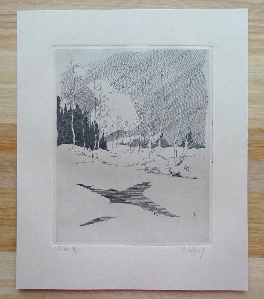 ets Hiver II/80 onleesbaar signatuur, Antiquités & Art, Numéroté, Eau-forte, Enlèvement ou Envoi, 1950 - 1999