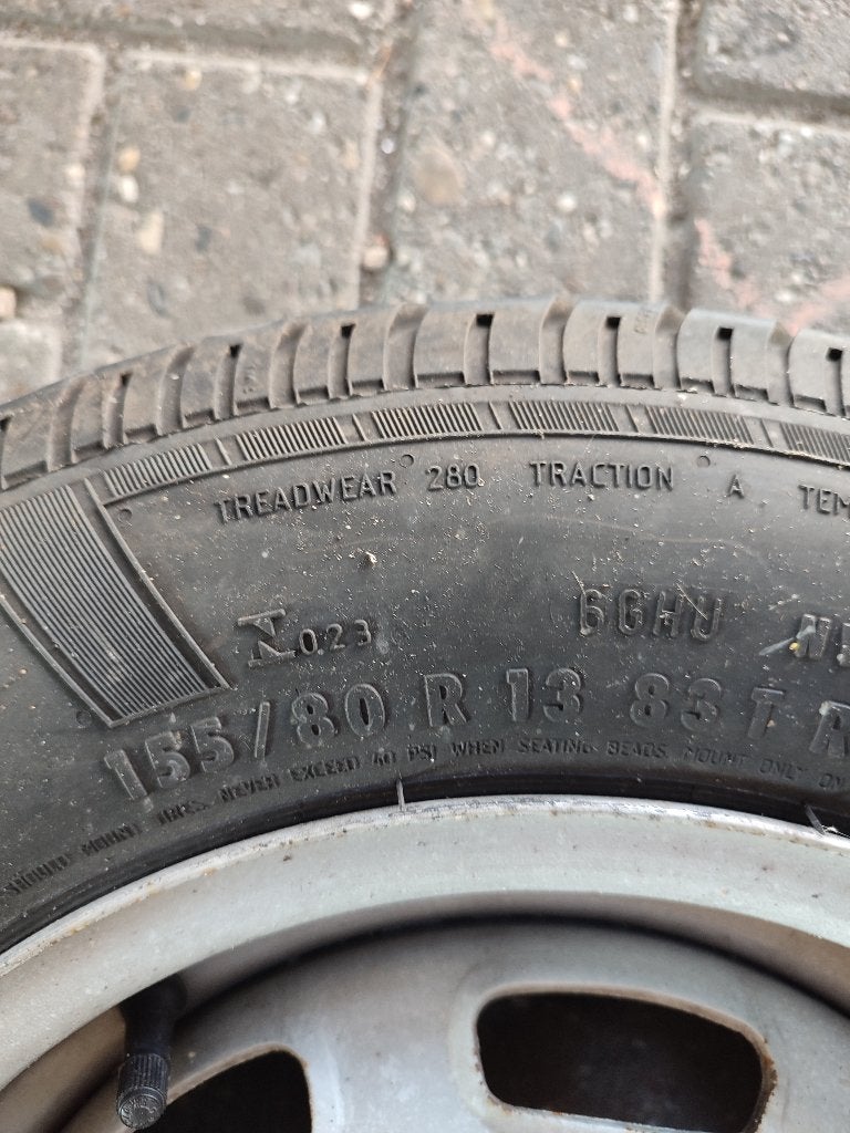 Roue de secours 155/80R13 84N Pitch size 4x100, Pneus et Jantes, Enlèvement, Utilisé, Autre