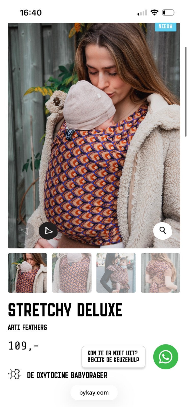 ByKay Stretchy Wrap Deluxe, Kinderen en Baby's, Babydragers en Draagdoeken, Ophalen, Zo goed als nieuw, Draagdoek