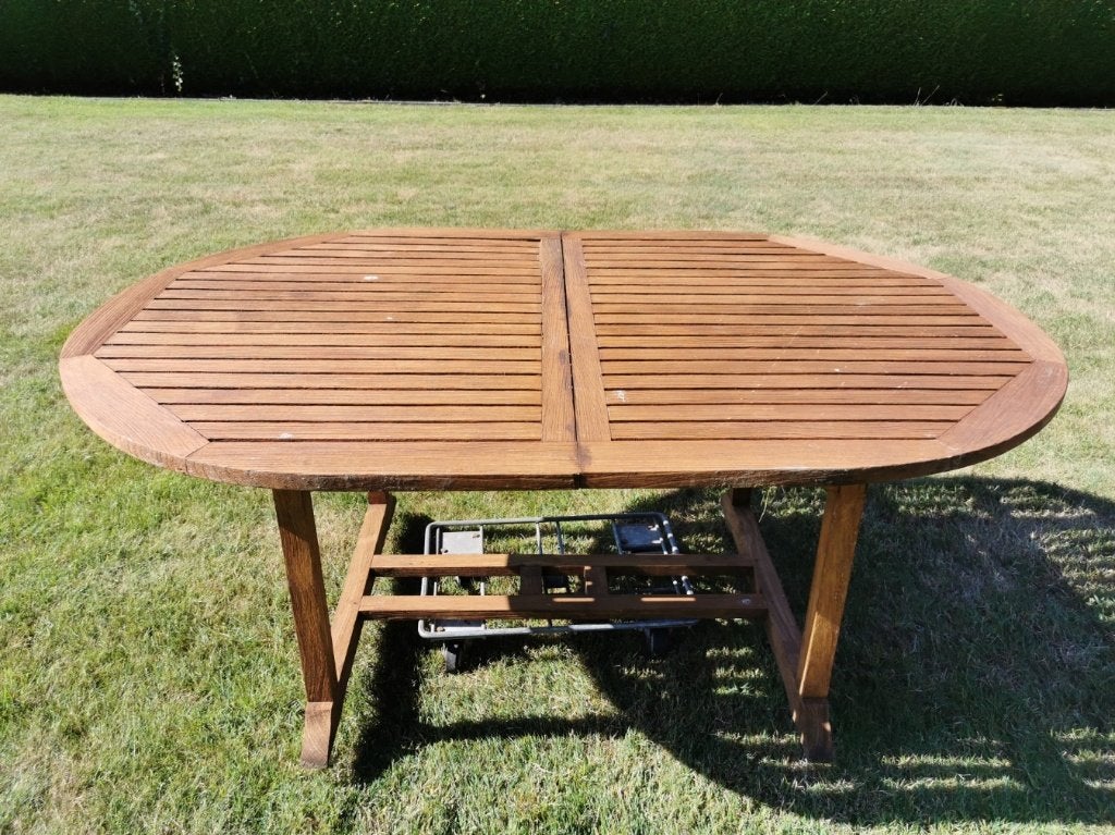 tuintafel in teakhout, Tuin en Terras, Ophalen, Gebruikt, Teakhout