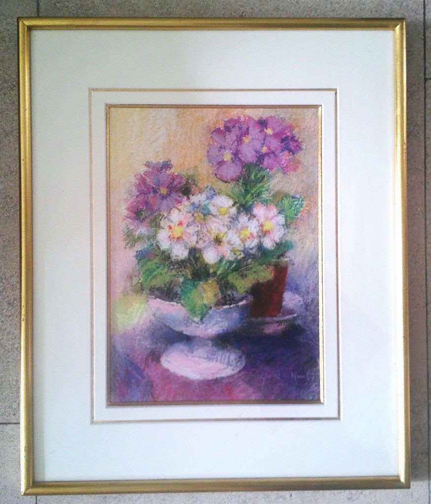 Plantes à fleurs - Jan van den Hurk (1917-2000), Enlèvement ou Envoi, Peint à la main, Réaliste, Papier