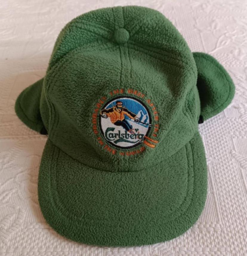 Casquette de ski vintage Carlsberg, Ophalen of Verzenden, Zo goed als nieuw, Pet