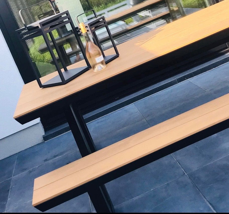 Picknicktafel Vinci, Ophalen, Zo goed als nieuw, Vierkant, Aluminium