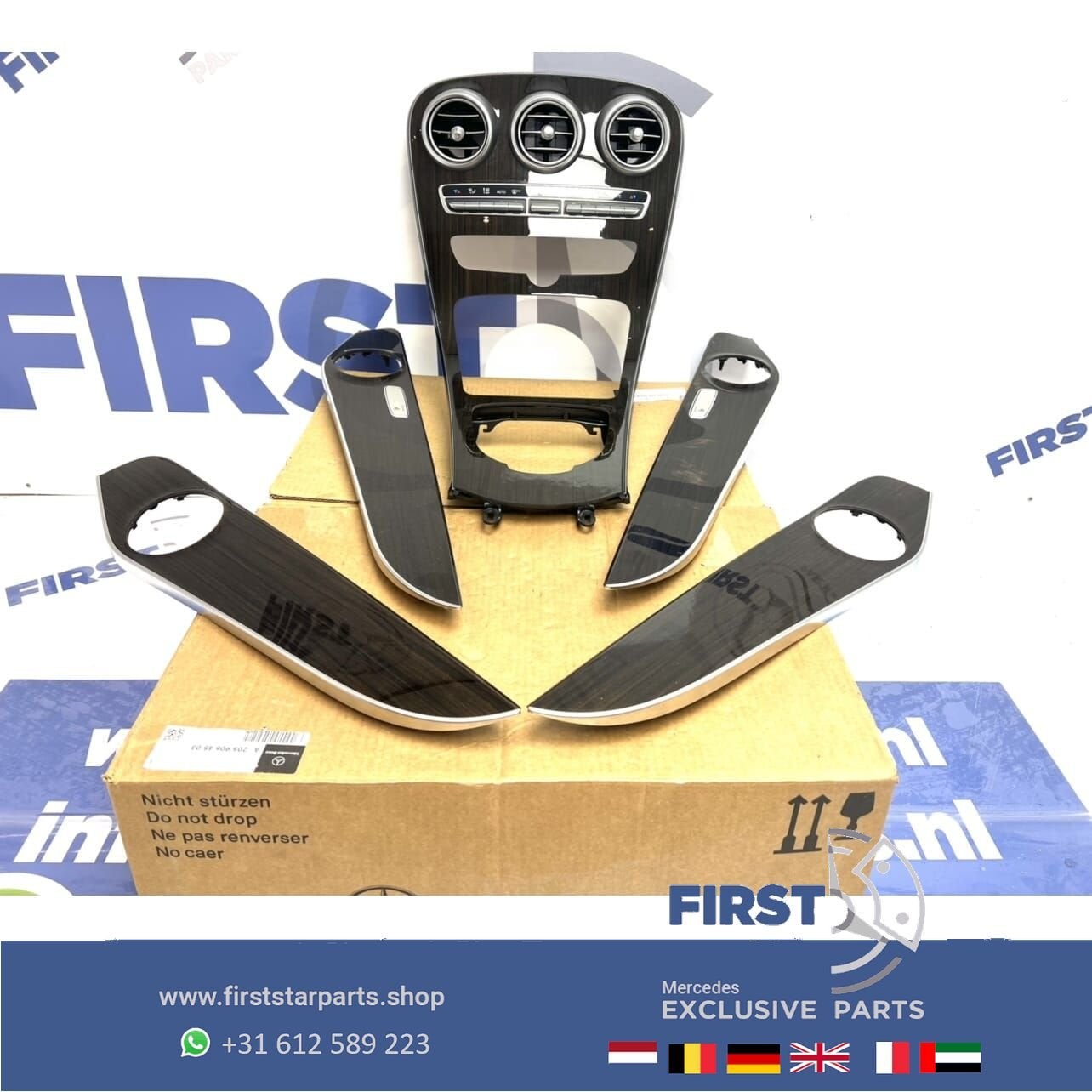 W205 C205 S205 Wortel hout middenconsole + deur lijsten inte, Utilisé, -, -, Enlèvement ou Envoi