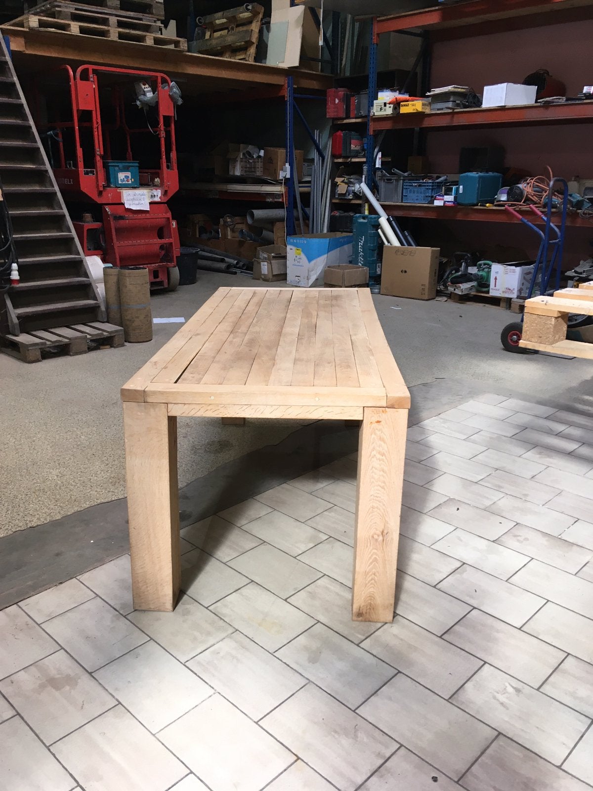 Eiken terras tafel /living, Enlèvement, Comme neuf