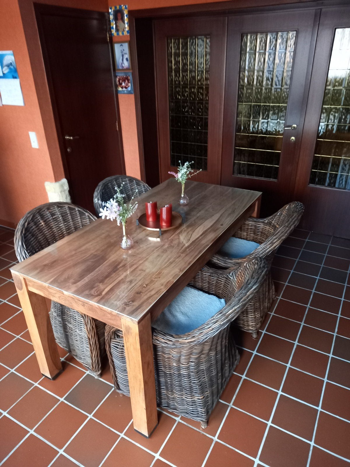 4 sièges élégants en rotin avec accoudoirs, Jardin & Terrasse, Chaises de jardin, Enlèvement, Comme neuf, Rotin