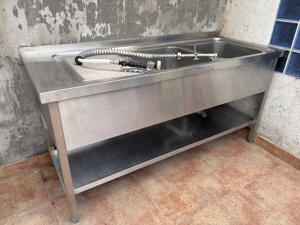 Robuuste en betrouwbare spoelbak met twee laden, Zakelijke goederen, Horeca | Keukenapparatuur, Ophalen, Nieuw zonder verpakking