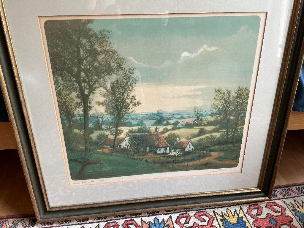 Vlaamse Ardennen ets  Paul Boonaert, Ophalen, Klassiek, Achter glas, Landschap