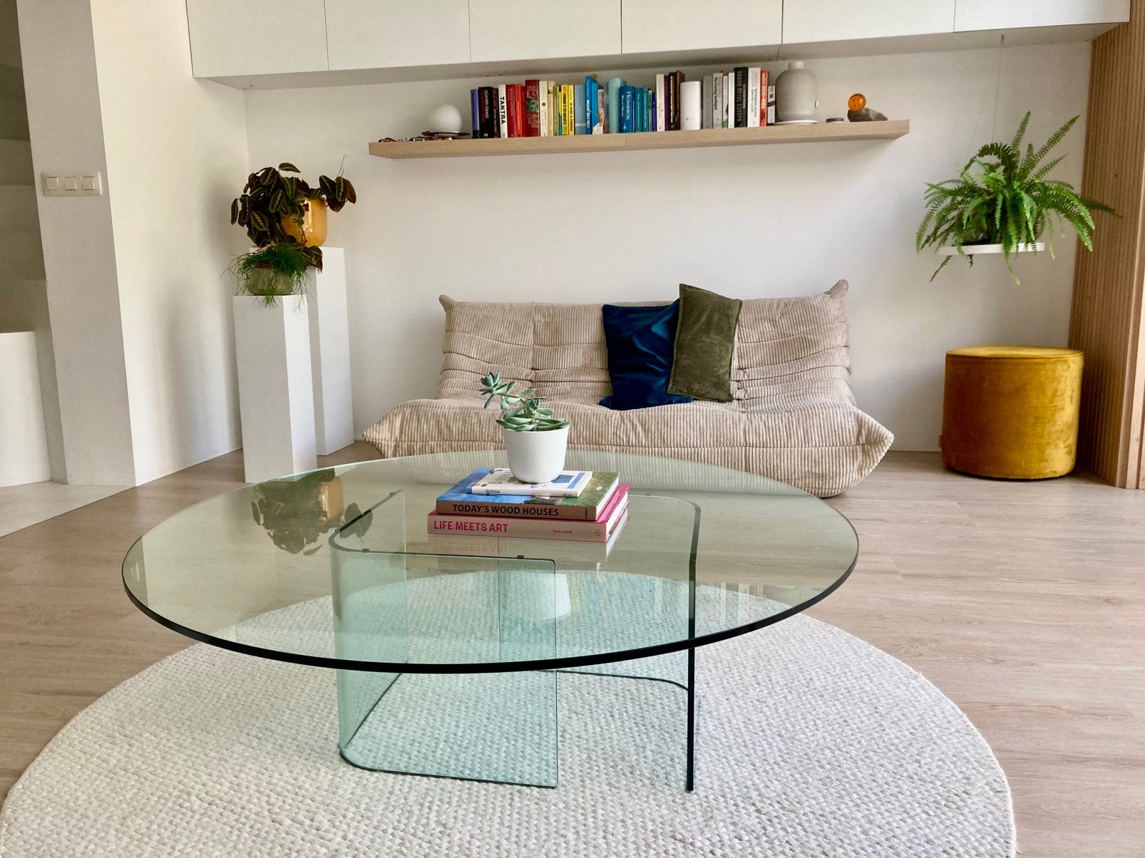 FIAM Italia salontafel – iconisch Italiaans design | Ø120 cm, Huis en Inrichting, Tafels | Salontafels, Zo goed als nieuw, Glas