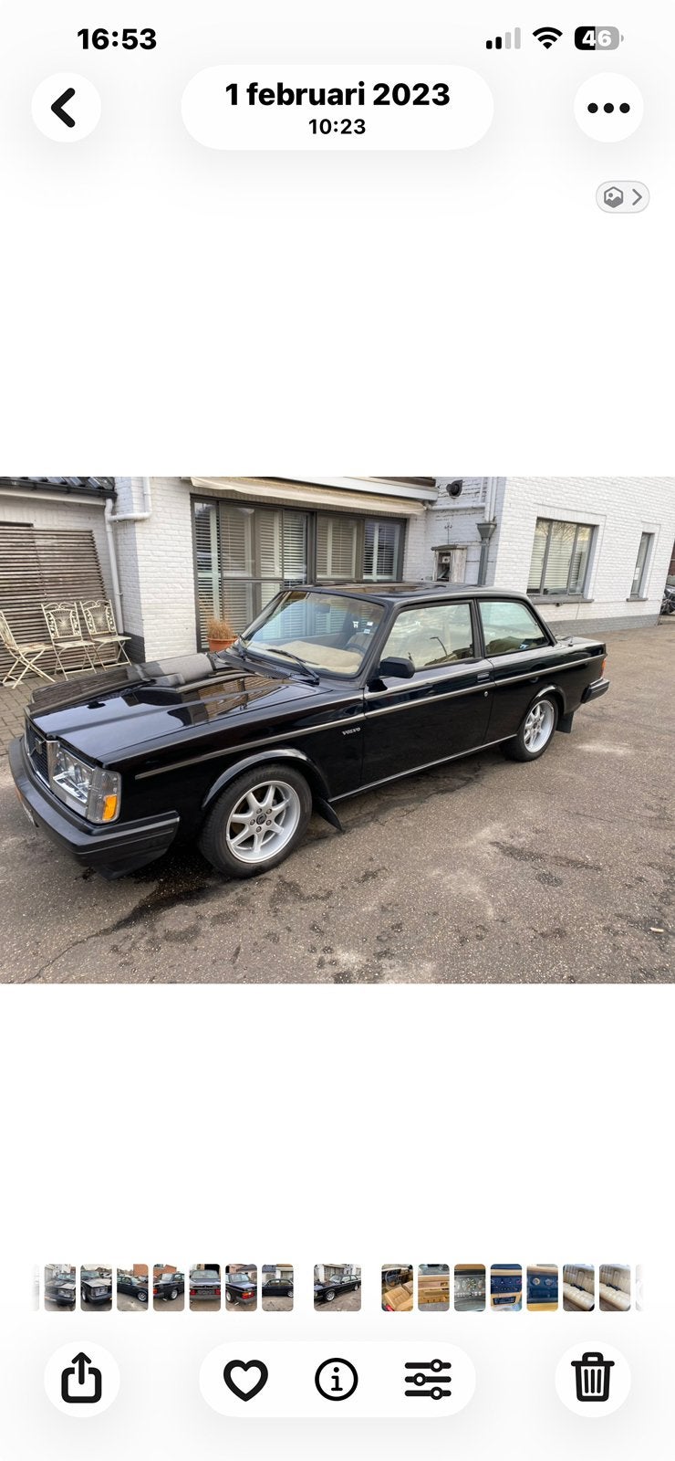 Flying Brick. Volvo 242 Turbo black 2deurs !! Belgisch, Auto's, Oldtimers, Bedrijf, Te koop, Airconditioning, Boordcomputer, Centrale vergrendeling