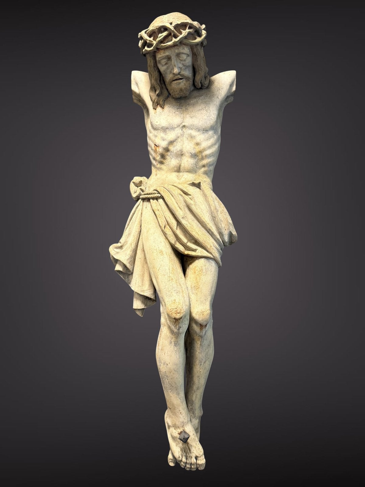 Antiek houten Christus beeld / Duitsland / 19e eeuw / 80cm, Enlèvement ou Envoi, Comme neuf