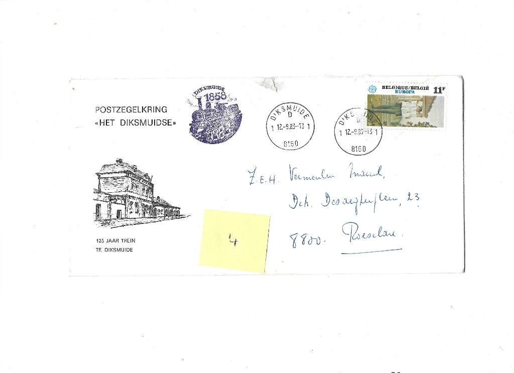 enveloppe Diksmuide, Verzenden