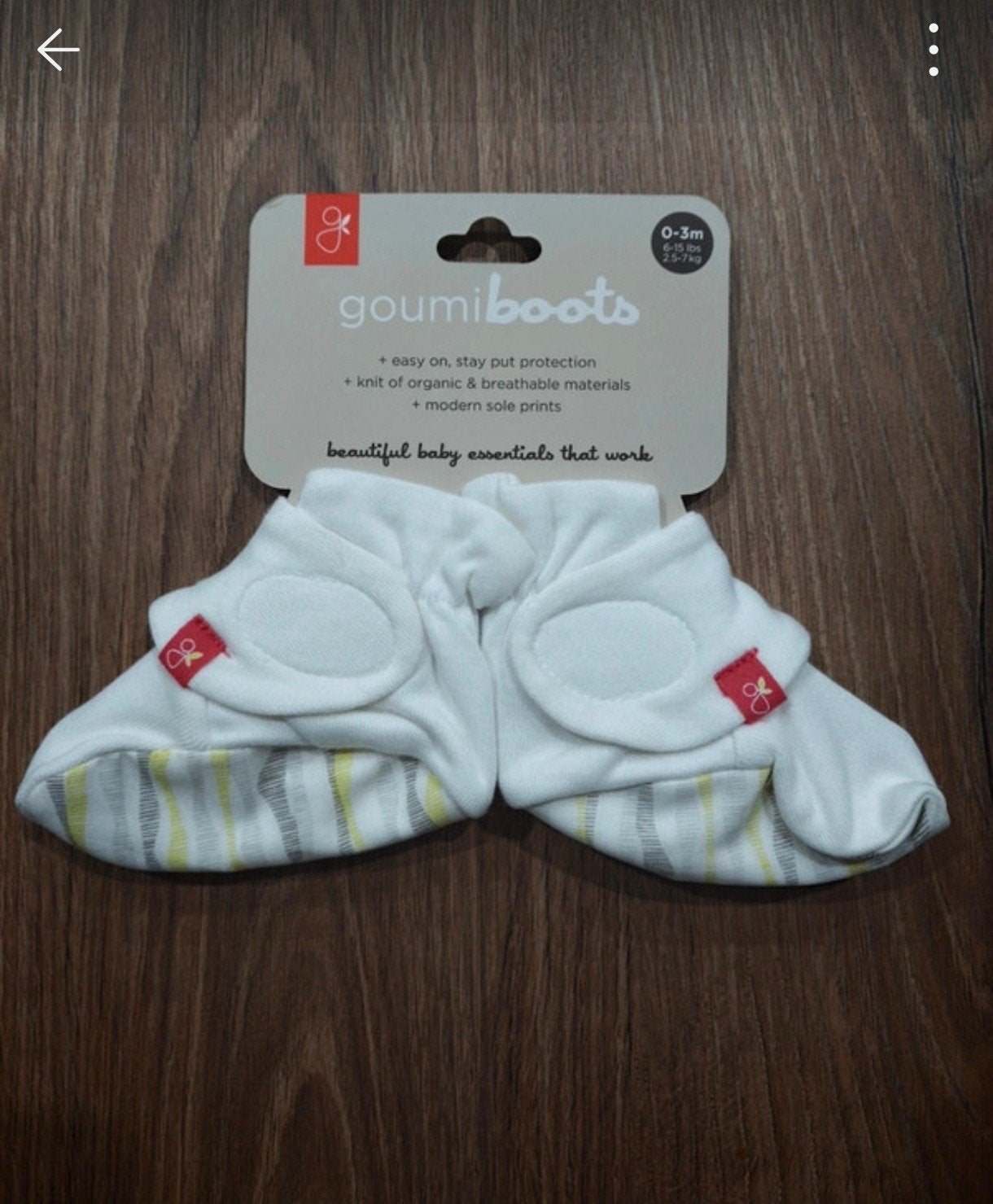goumiboo Goumiboots gestreepte babyslofjes 0-3M biologisch k, Kinderen en Baby's, Babykleding | Schoentjes en Sokjes, Slofjes