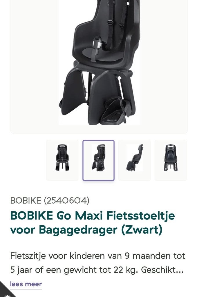 Fietsstoel, Fietsen en Brommers, Achterzitje, Nieuw, Bobike, Ophalen