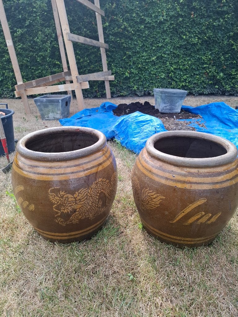 Bloembak 55 euro stuk, Ophalen, Steen, Gebruikt, Rond