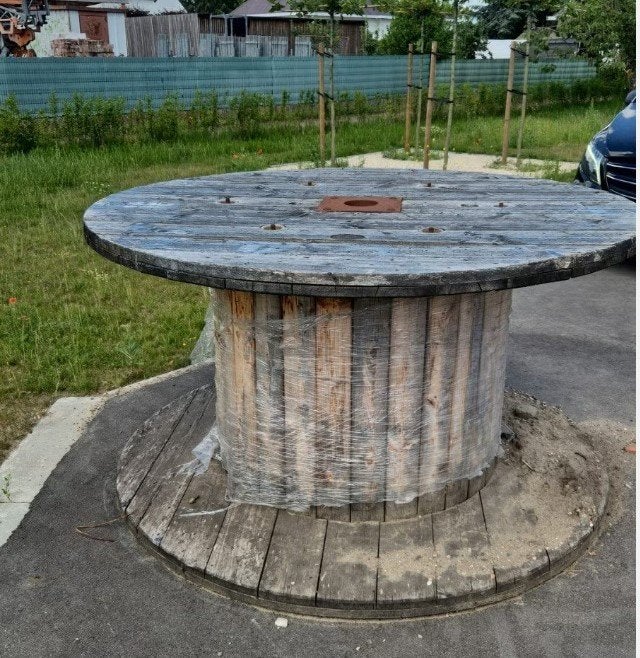 Haspel hout, Ophalen, Gebruikt, Ovaal, Hout