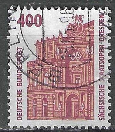 Duitsland Bundespost 1991 - Yvert 1394 - Opera Dresden (ST), Verzenden, Gestempeld