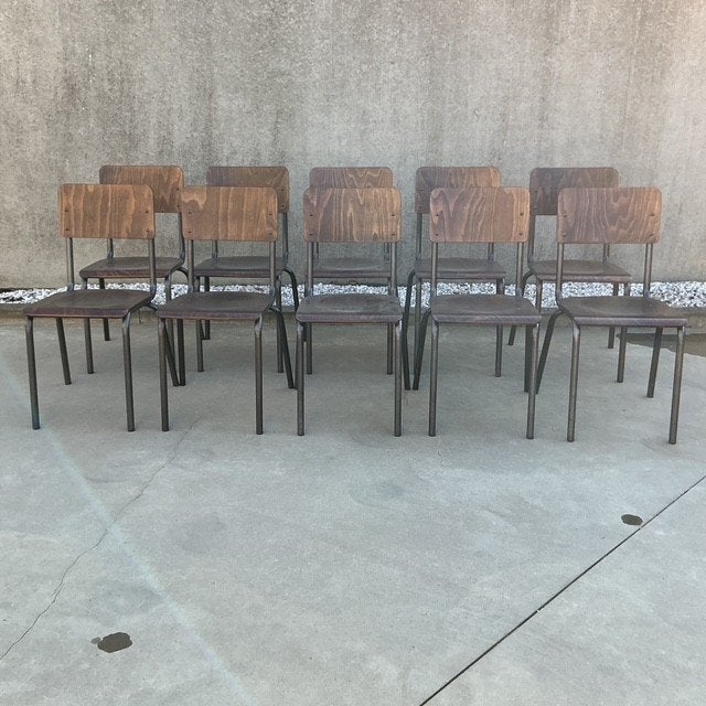20 Stoelen (metaal + hout), Huis en Inrichting, Ophalen, Gebruikt, Hout