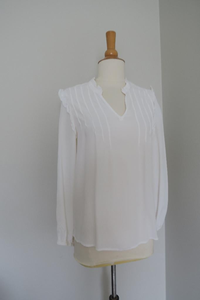 Witte top/blouse - Xandres- M 34, Wit, Ophalen of Verzenden, Maat 34 (XS) of kleiner, Gedragen