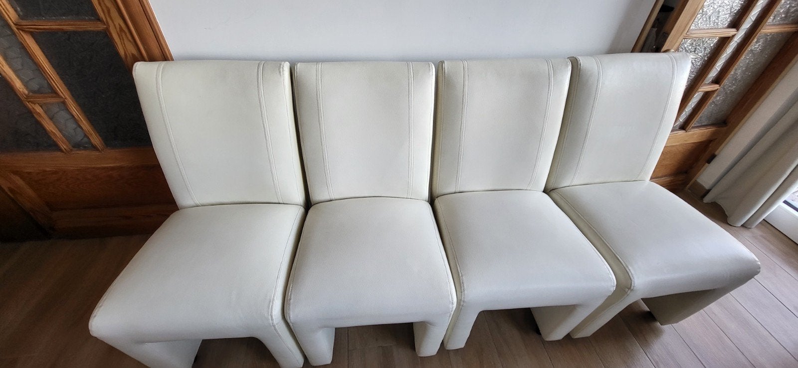 4 chaises à roulettes, Enlèvement, Utilisé, Blanc, Quatre