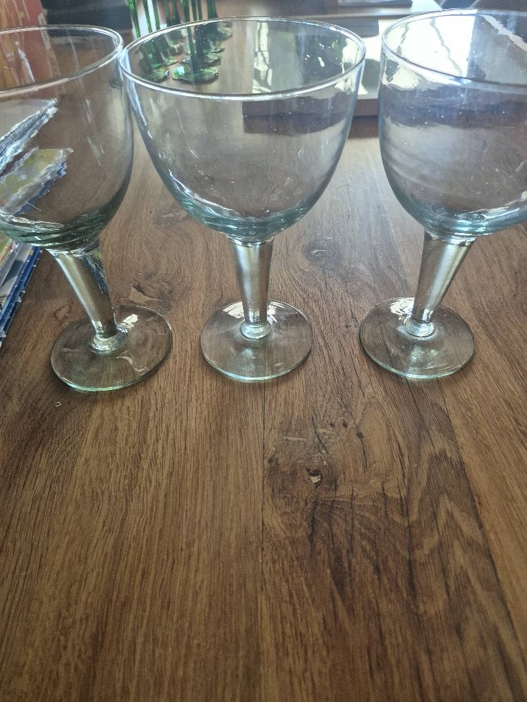 3 Handgeblazen glazen, Ophalen, Zo goed als nieuw, Glas of Glazen