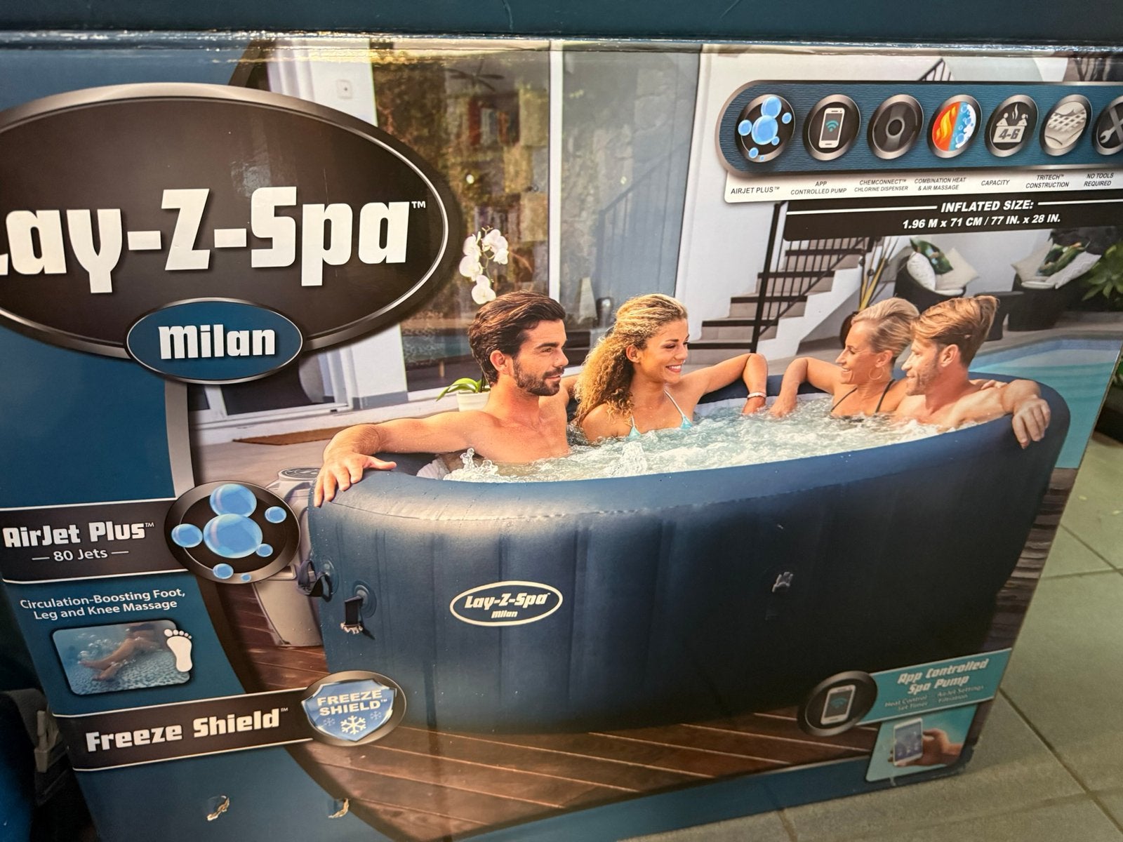 Lay-z-Spa Milan met zes nieuwe filters, Enlèvement, Utilisé, Couverture, Gonflable
