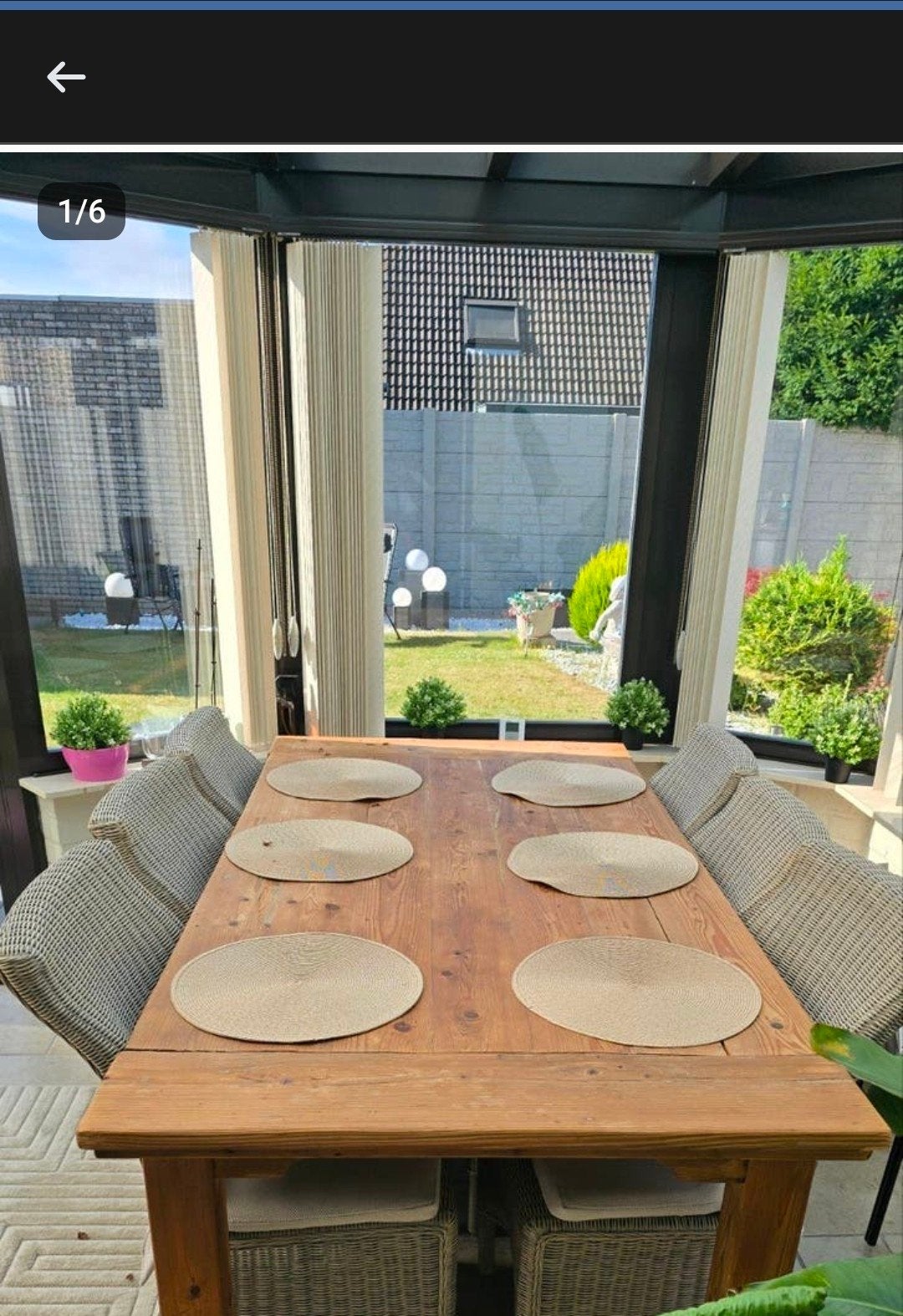 Massieve houten eettafel met 6 Stoelen Zeer stevig, Huis en Inrichting, Tafels | Eettafels, Ophalen