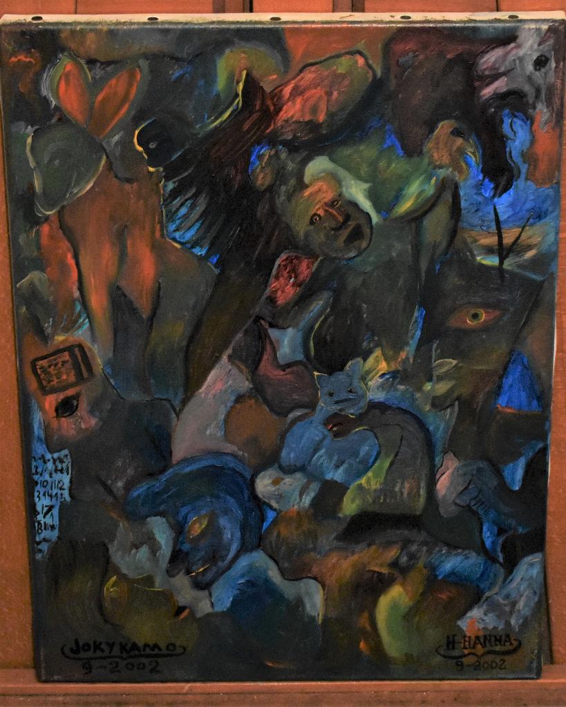 Abstract painting The Man of 21 century, by joky kamo 2002, Enlèvement