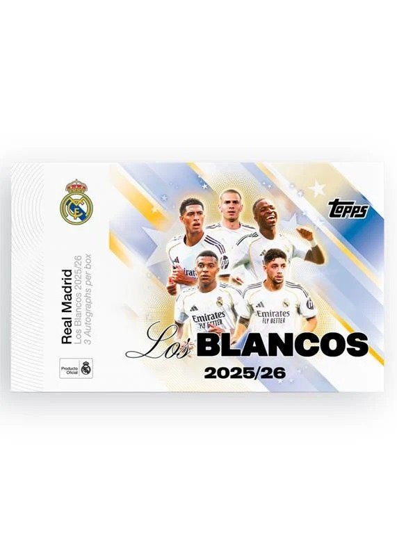 Topps Real Madrid Los Blancos 2025/26 Boosterbox, Hobby en Vrije tijd, Ophalen of Verzenden, Nieuw, Boosterbox, Foil