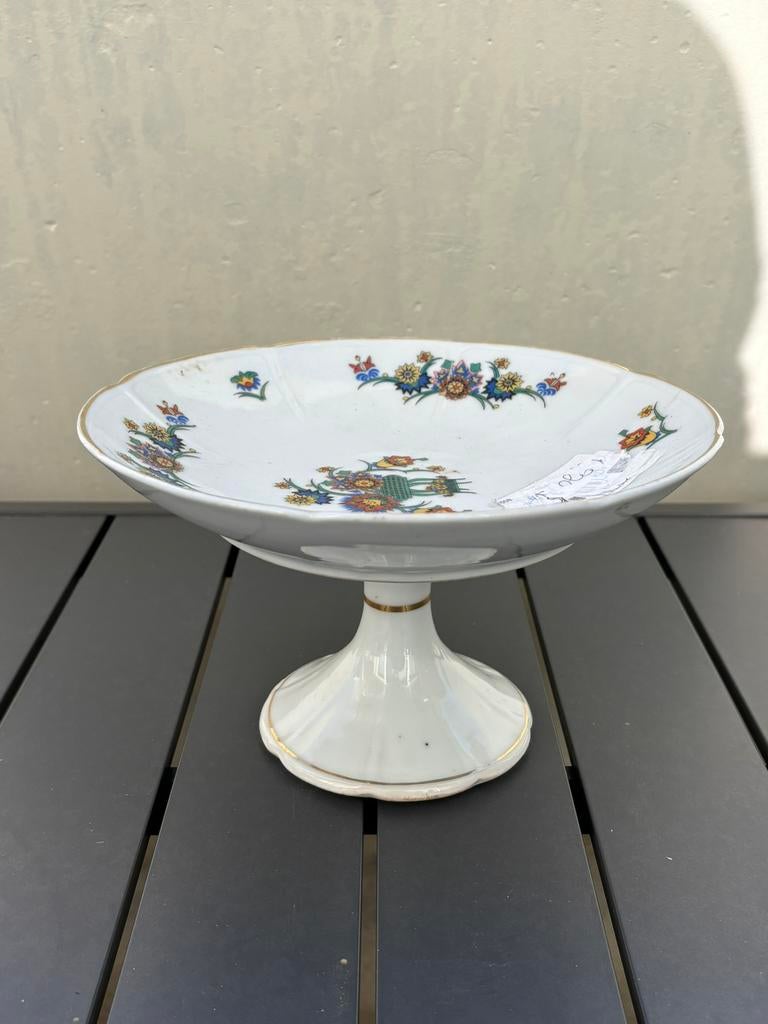 Coupe sur pied vintage EPIAG Czechoslovakia porcelaine décor, Verzenden