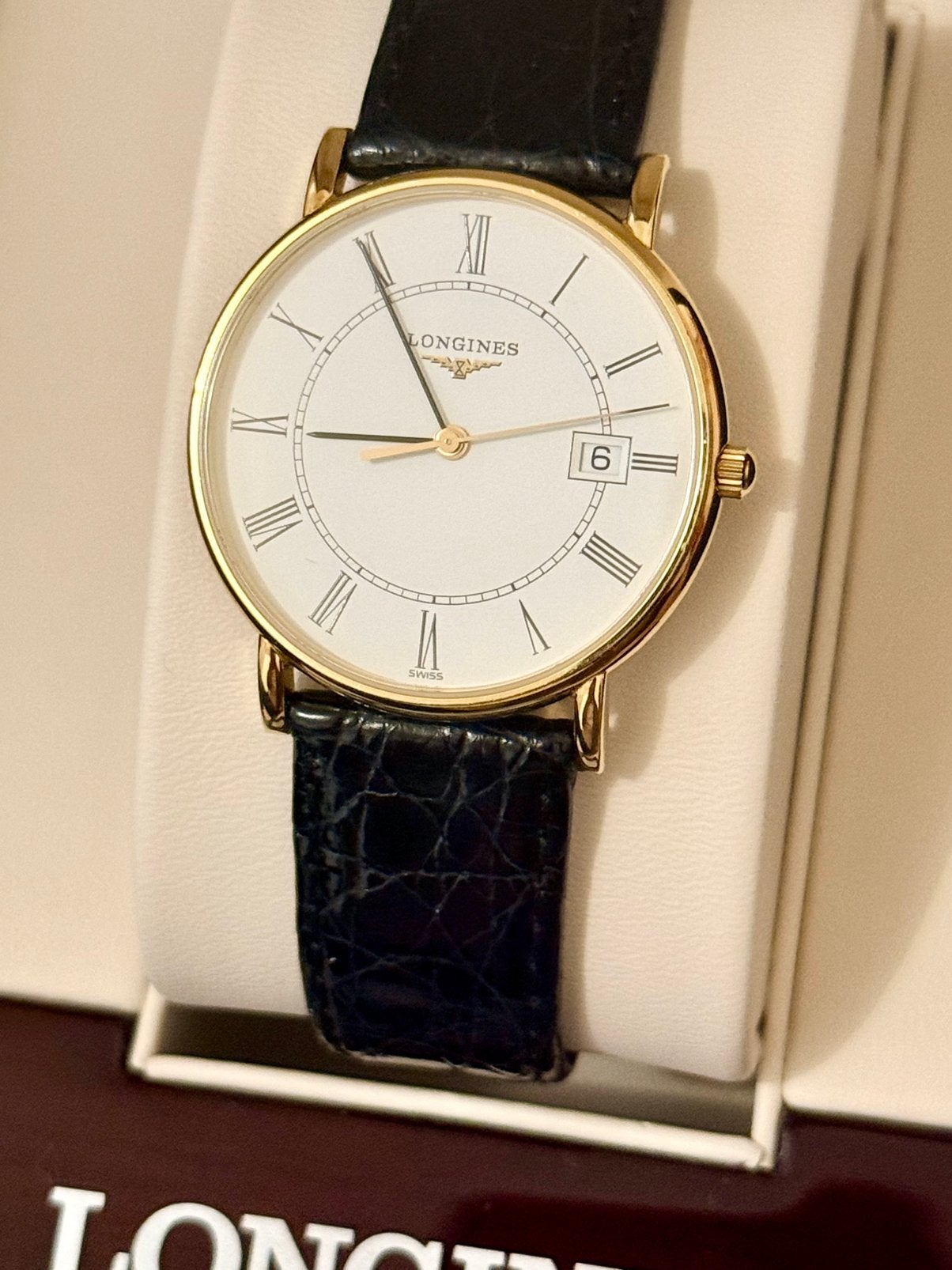 Quartz Longines Presence -Or jaune 18 carats Full Set, Bijoux, Sacs & Beauté, Montre-bracelet, Autres marques, Enlèvement ou Envoi