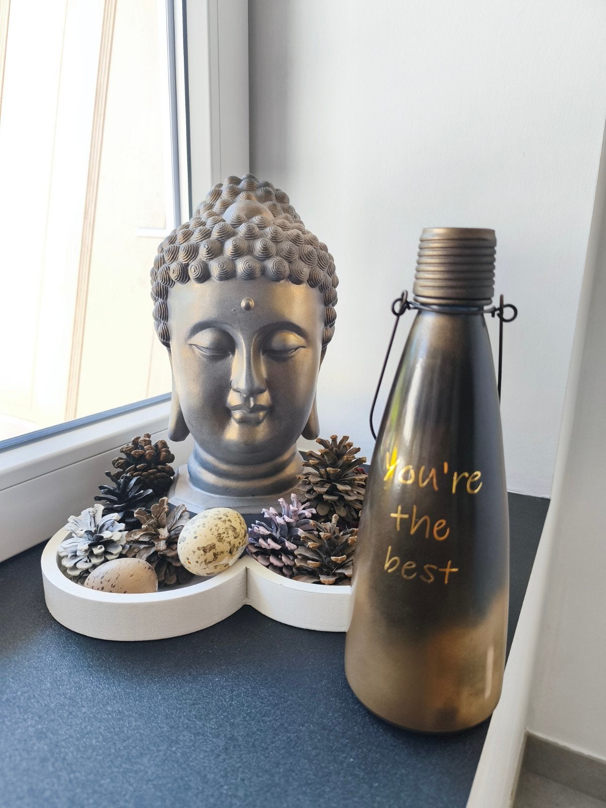 bouteille décorative en verre, Enlèvement ou Envoi, Doré