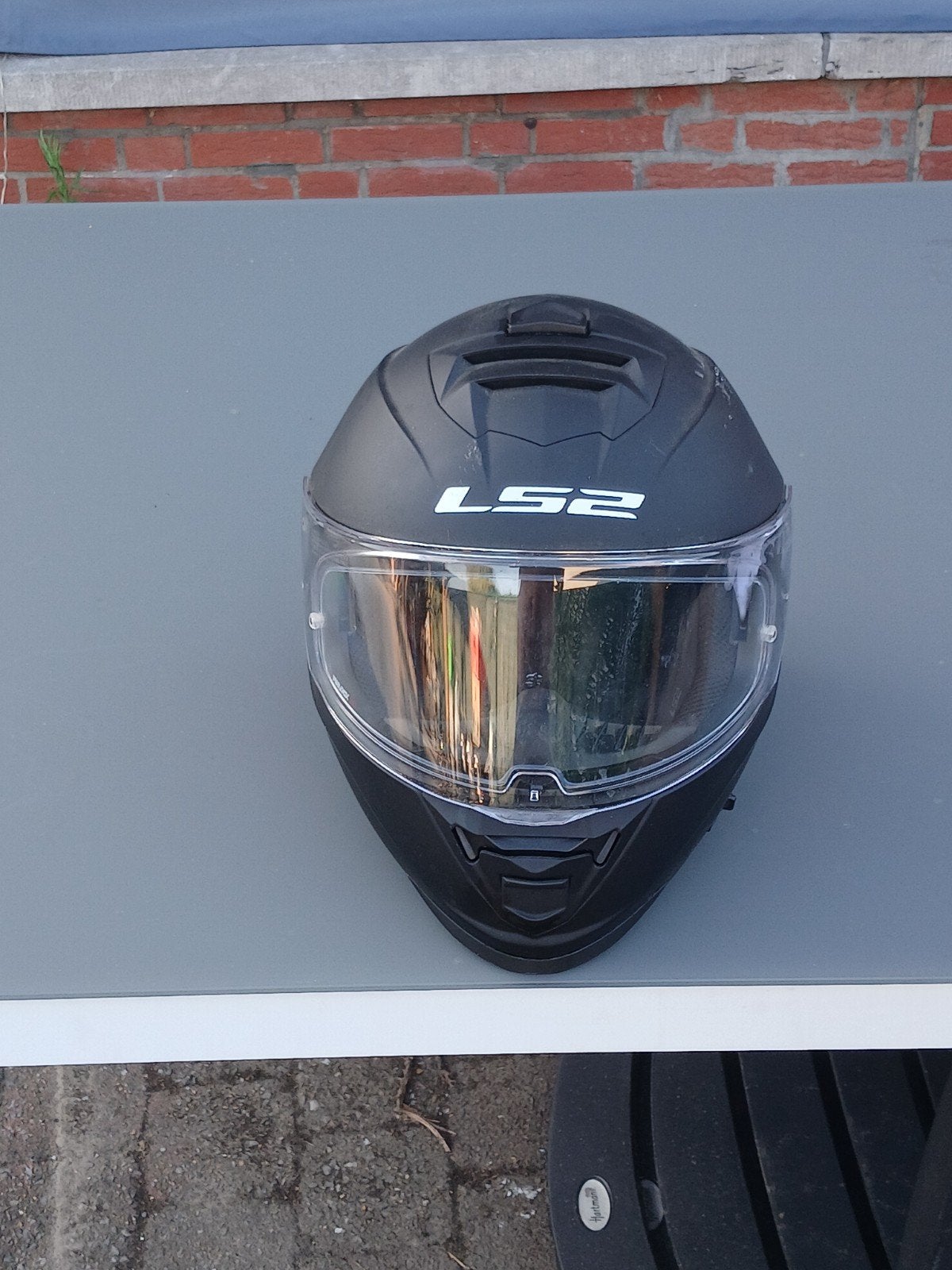 Motor helm maat l in goede staat, Fietsen en Brommers, Ophalen, Zo goed als nieuw, Large