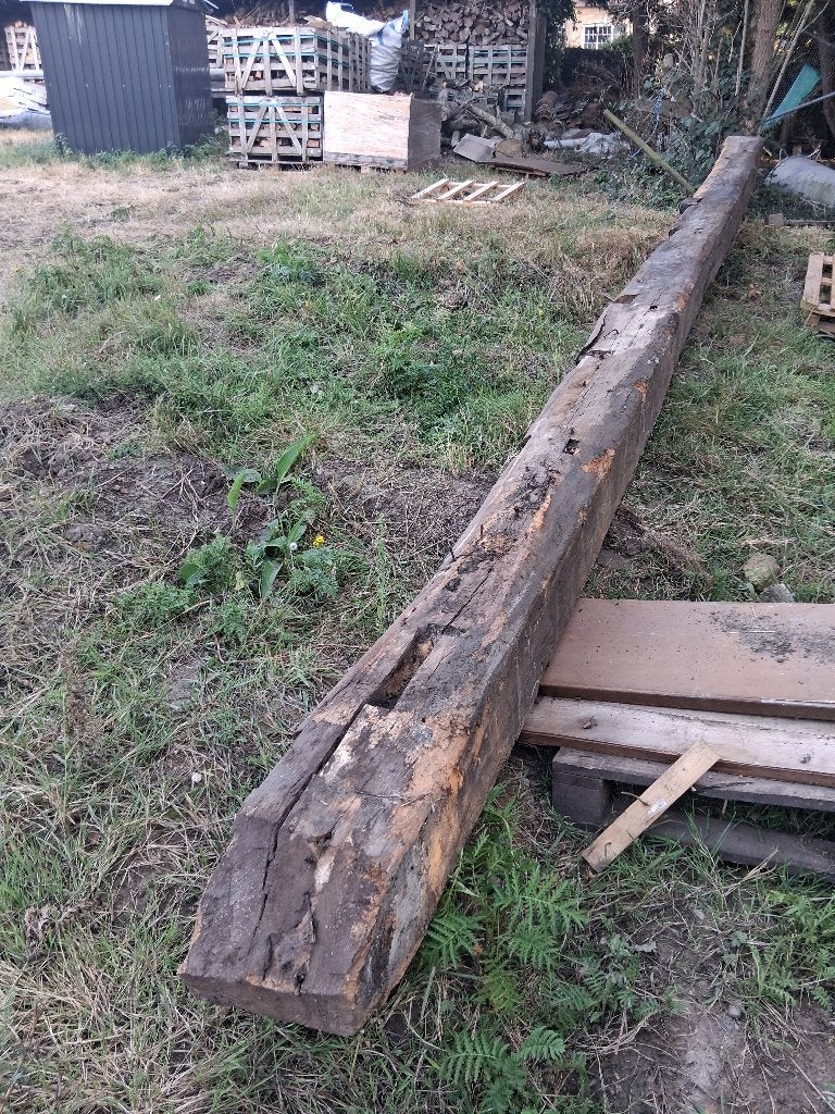 Grote eiken balk, Tuin en Terras, Palen, Balken en Planken, Ophalen, Gebruikt