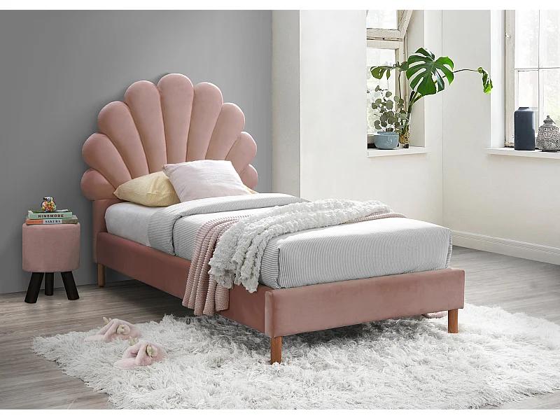 Lit coquillage en velour rose, Maison & Meubles, Enlèvement, Comme neuf