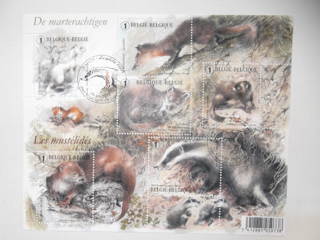 BL161 De marterachtigen - Les mustélidés Obl 2008, Enlèvement ou Envoi, Affranchi