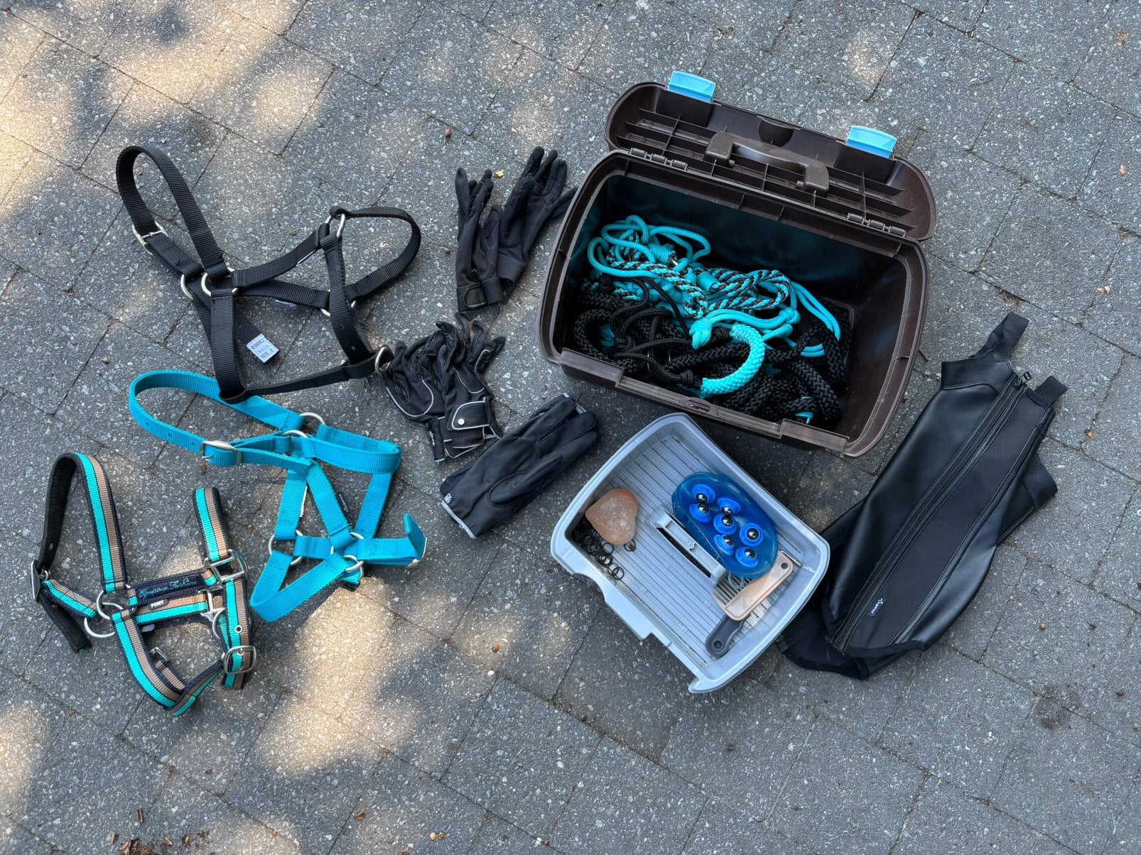 Lot paardenspullen, Bleu, Dressage, Comme neuf, Poney