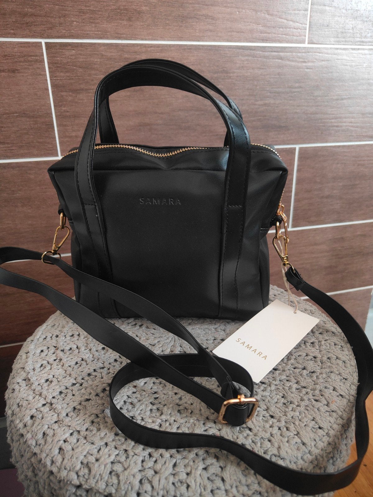 SAMARA Zwarte handtas/schoudertas, Handtassen en Accessoires, Tassen | Damestassen, Nieuw, Handtas, Zwart, Ophalen of Verzenden
