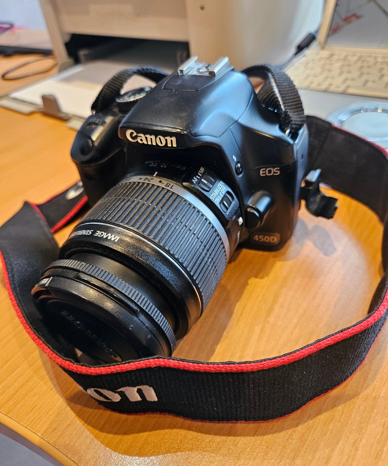 Canon EOS 450D-camera, Ophalen, Zo goed als nieuw, Oplader, Canon