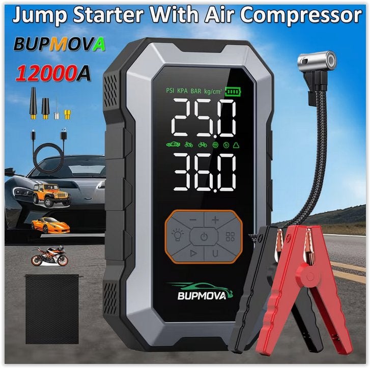 12000A Autostartbooster met luchtcompressor, draadloze, Enlèvement ou Envoi, Neuf