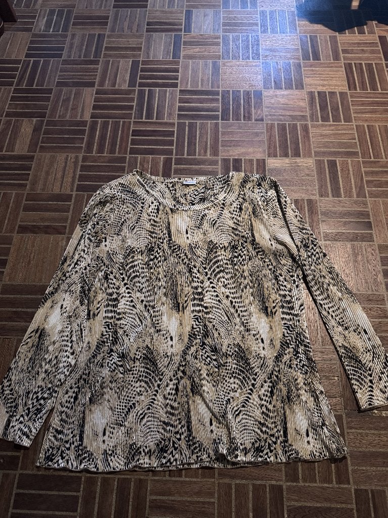 Damart Geplooide Top met Print – Elegant & Comfortabel, Kleding | Dames, Beige, Damart, Gedragen, Ophalen