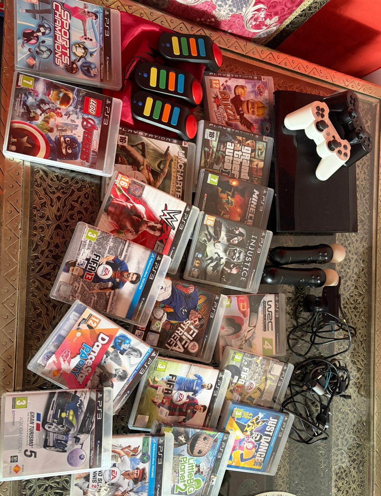 Ps3 met volledige controller-games, Games en Spelcomputers, Ophalen, Phat, 500 GB, Met 3 controllers of meer