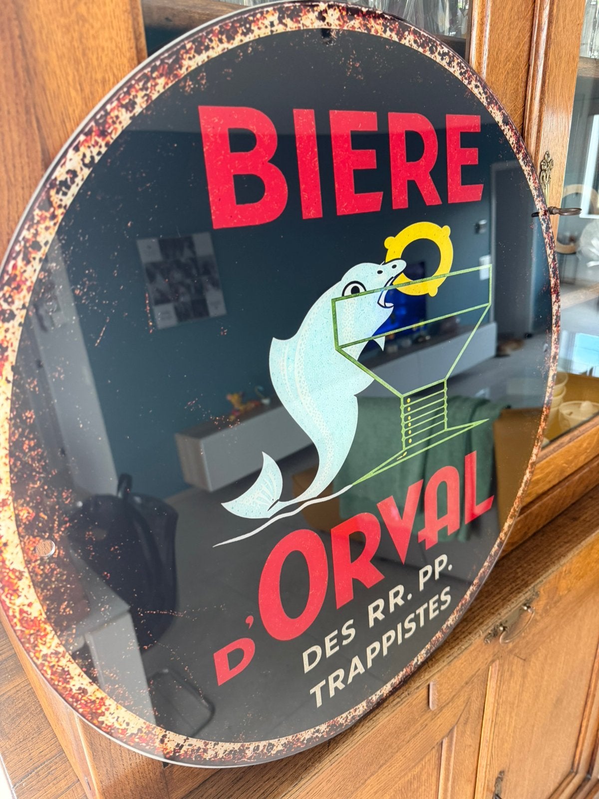 Grande plaque acrylique brillant Orval beer mancave - 60 cm, Enlèvement ou Envoi, Comme neuf, Panneau publicitaire