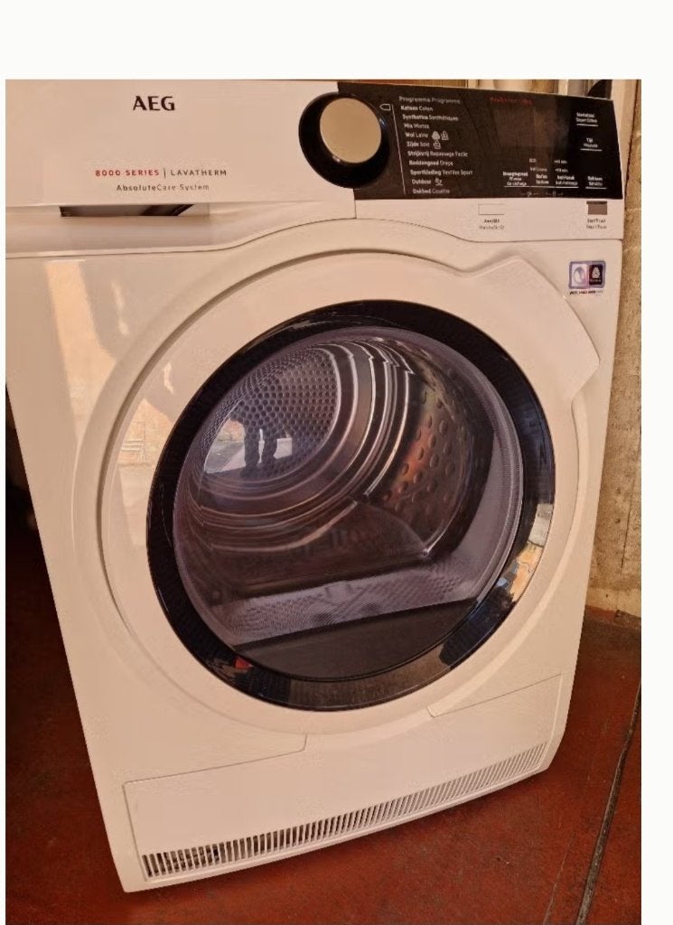 AEG droger 8kg warmtepomp A ++. 8000-serie, Ophalen, Zo goed als nieuw, Voorlader