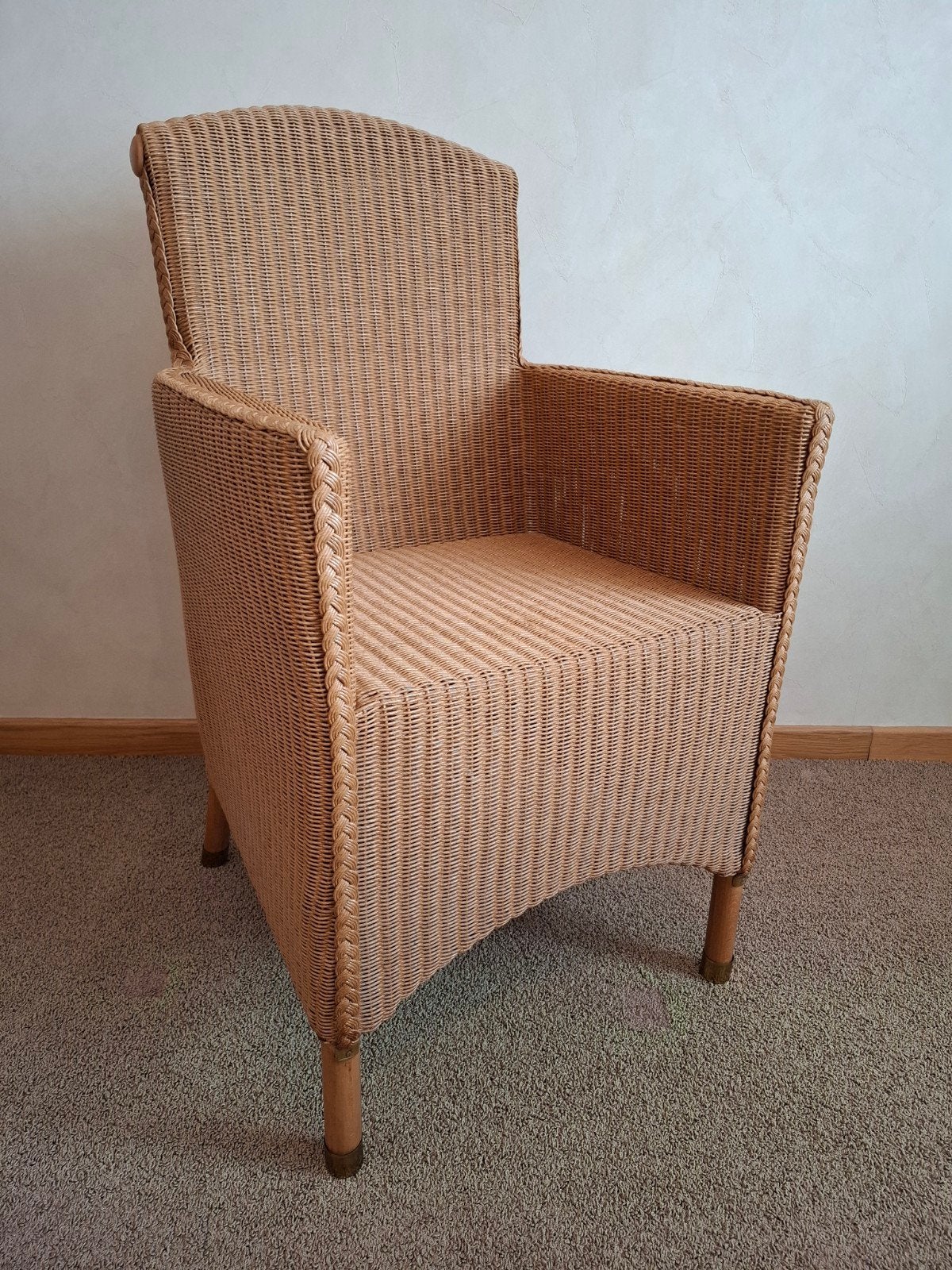 Authentieke rieten stoel, Lloyd Loom kwaliteit en comfort, Maison & Meubles, Moins de 75 cm, Osier ou Rotin, Lloyd Loom, Comme neuf