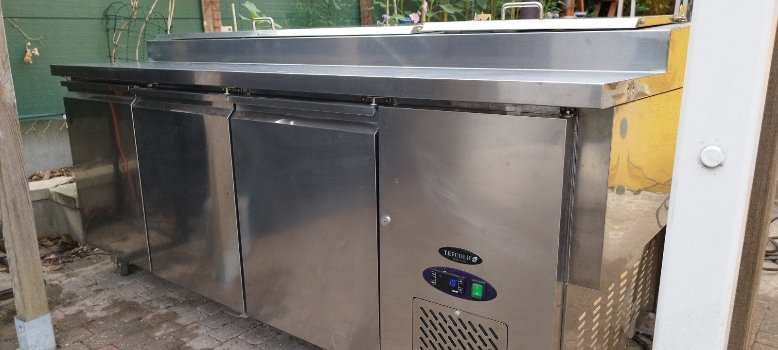 Gekoelde salade toog -3deurs- inox, Enlèvement, Utilisé